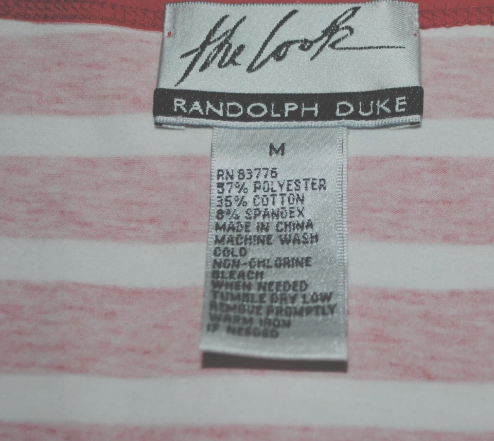 Camiseta sin mangas RANDOLPH DUKE The Look para mujer M a rayas rojas y blancas NUEVA Foto 4 de 4