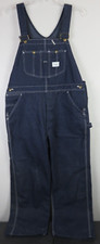 Mens Vintage Sears Tradewear Blue Denim Overalls Coveralls Size 40x30 Button Fly