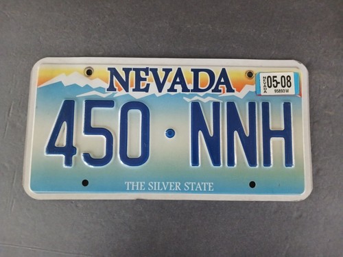 2008 Nevada License Plate 450 NNH The Silver State