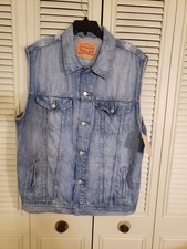 Denim Levis Trucker Vest S40116 Distressed Sz XXL for sale online | eBay