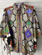 Gianni Versace Mens Dress Shirt Geometric Design 1990’s Size 48