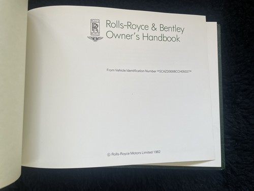 Rolls-Royce Bentley Corniche 1984 1985 Owners Manual Juego TSD4554 OEM - Imagen 15 de 24