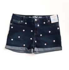 Cat  Jack Girls Size XXL 18 Embroidered Daisy Blue Jean Shorts