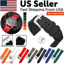 18mm 20mm 22mm Soft Silicone Watch Band Divers Replacement Strap Quick Release