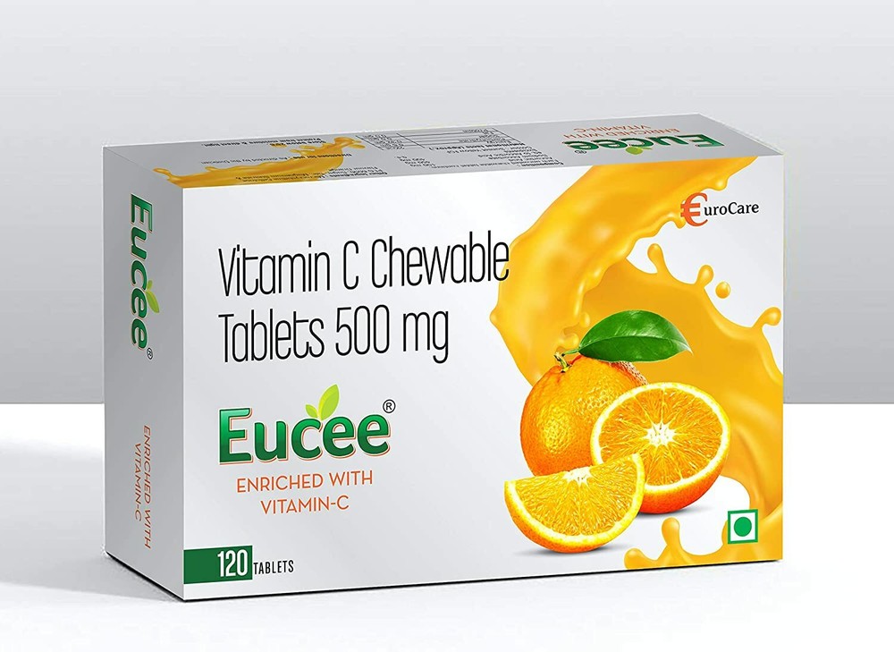 Eucee chewable Vitamin C -500 mg for immunity skincare antioxidant 120 TABLET
