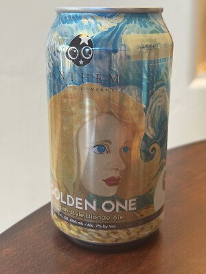 Golden One Belgian Blonde Ale by Anthem Brewing - Empty Beer Can Bottom Opened