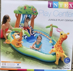 intex jungle play center inflatable pool with sprayer