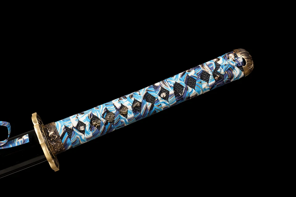 Folded Damascus Steel Sharp Japanese Samurai Sword Katana Full Tang Battle - Image 4 of 4