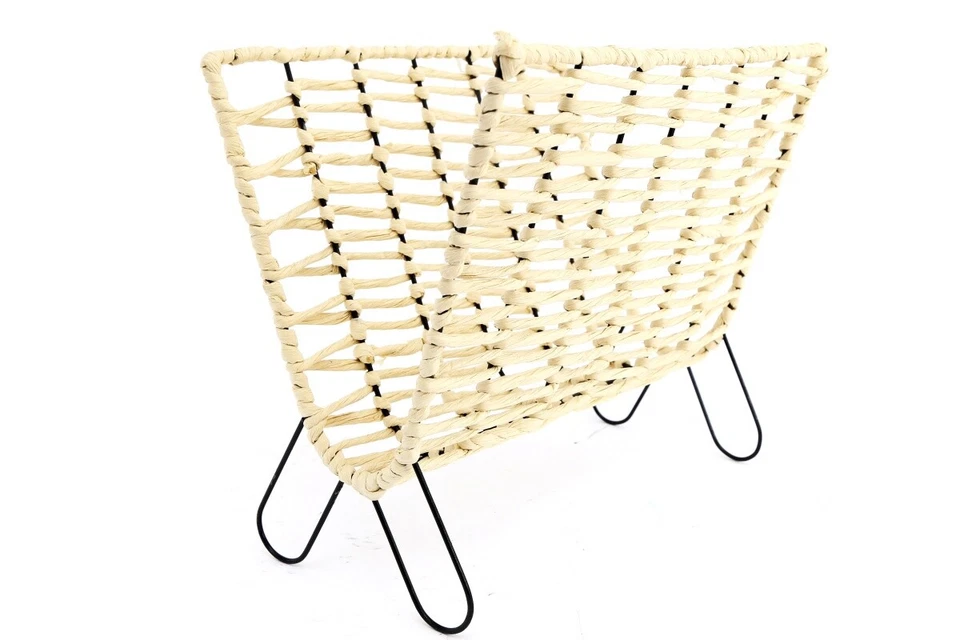 Rattan Design Modern Magazine Holder With Legs Beautiful Rustic Home Accessory - Image 1 of 1