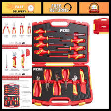14 PCs Insulated Electrician Tool Set with Carrying Case - Professional Quality