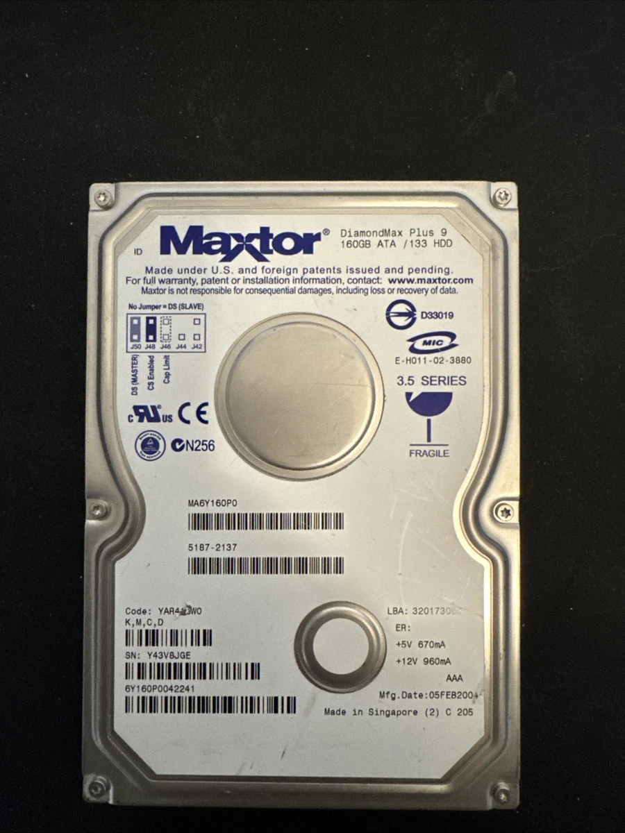 PS2 Maxtor DiamondMax Plus 8 30 Gb Hard Drive + Adaptor