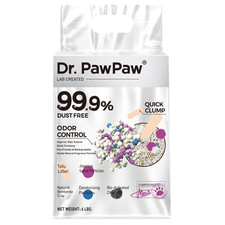 Tofu Cat Litter, Dr. PawPaw Clumping, Jasmine Scent, 6lb, Dust-Free