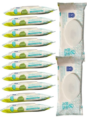 Seventh Generation Free and Clear Baby Wipes Travel Pack, 30 Count (Pack of 12)