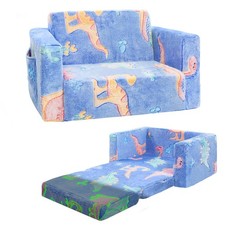 inhand Toddler Chair Comfy,2-in-1 Soft Toddler Couch Fold Out for Kids,Conver...