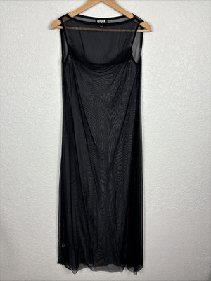 Ms. Joaquim Women Sheer Dress Sz Medium Black Mesh Whimsygoth Goth Dark Romantic