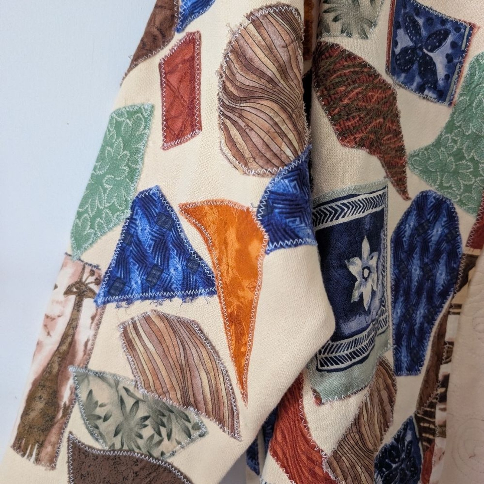 Handmade Patchwork One Button Artsy Unique Bohemi… - image 2