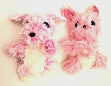Scruff A Luvs Lot x 2 Pink Puppy & Bunny Plush Glitter Ears Blue Eyes Moose Toys