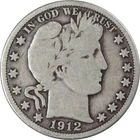1912 Barber Half Dollar G Good 90% Silver 50c US Type Coin Collectible