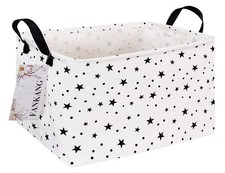 Storage Basket,Nursery Hamper Canvas Laundry Basket Foldable with Waterproof ...
