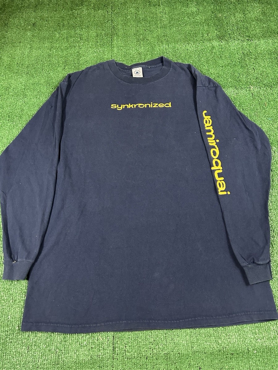 90’S JAMIROQUAI EURO TOUR LONG SLEEVE Vintage 1999 Jamiroquai “Synkronized” Long Sleeve T-Shirt RARE Sz