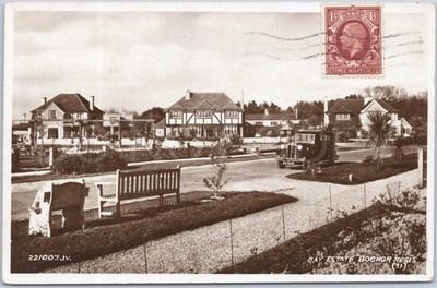 Bognor Regis RP Postkarte 1936 - seltenes SSICC Fiji Club Etikett + Nachricht