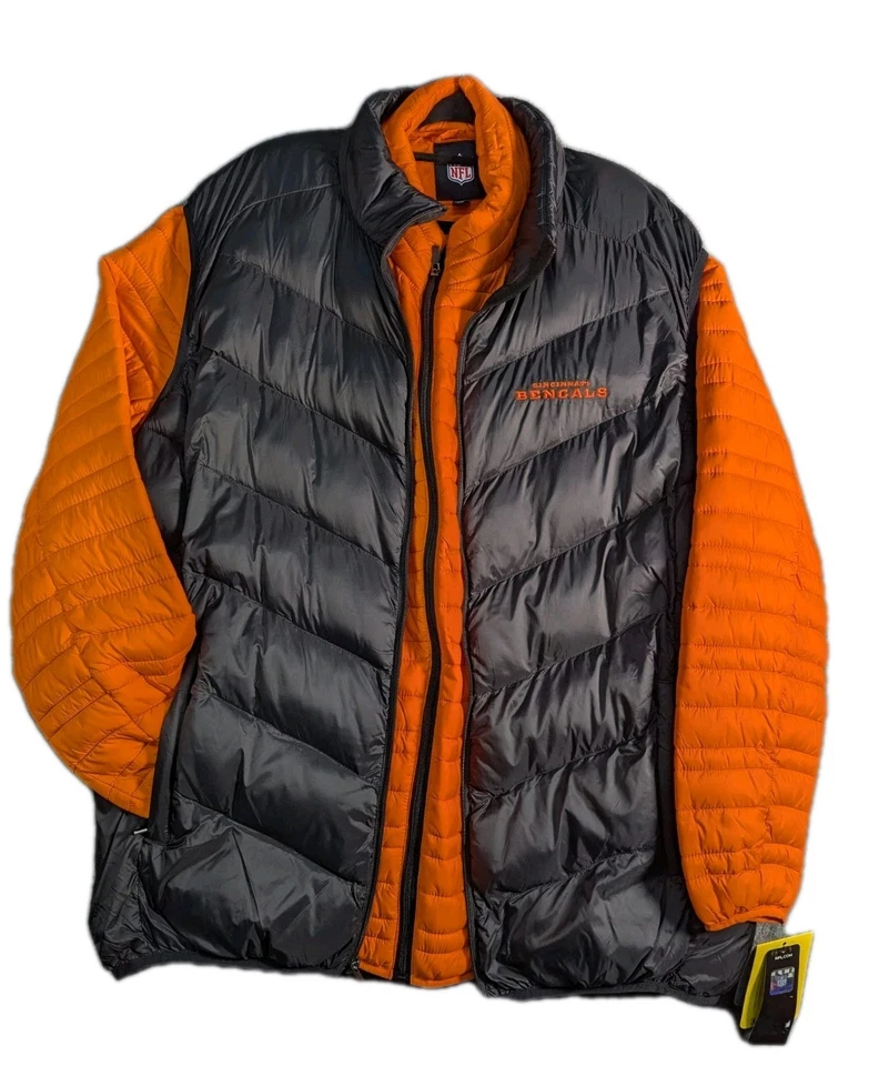 NFL Cincinnati Bengals Puffer Jacket and Vest 2-piece Set 2xl and 3xl - Image 2 of 4
