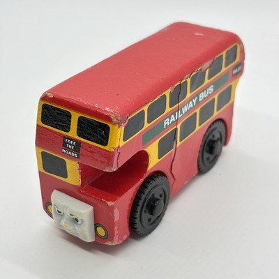 Thomas & Friends Bulgy Double Bus Wooden Learning Curve Trains Paint Damage