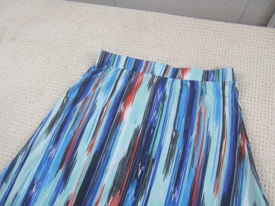 Saia Cato Feminina Grande Azul Multicolorido Floral Lápis Mistura de Poliéster Casual - Imagem 2 de 4