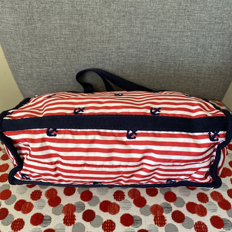 Lesportsac Striped/Nautical Anchor Pattern Shoulder Bag - Excellent Condition - image 3 of 4