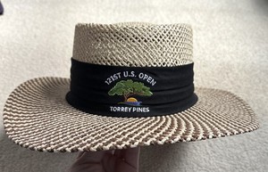 Vtg Golf  Us Open 1997 Congressional Hat Womens Straw Woven Shade Wide Brim Hat US Open Straw Hats | eBay main image 3