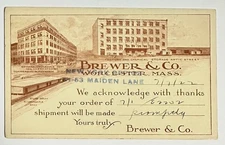 1922 Brewer & Co Factory & Chemical Storage Building Worcester MA Postcard