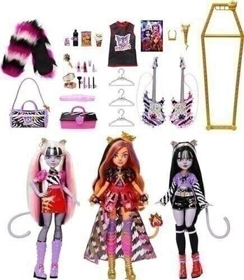 Mattel Monster High Hissfits Band 3 Pack Toralei, Meowlody