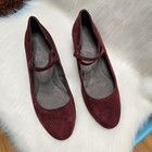 Aerosoles Glitter Block Heel Mary Jane Shoes Burgundy Holiday Silver Pad Thai 9 — photo 9