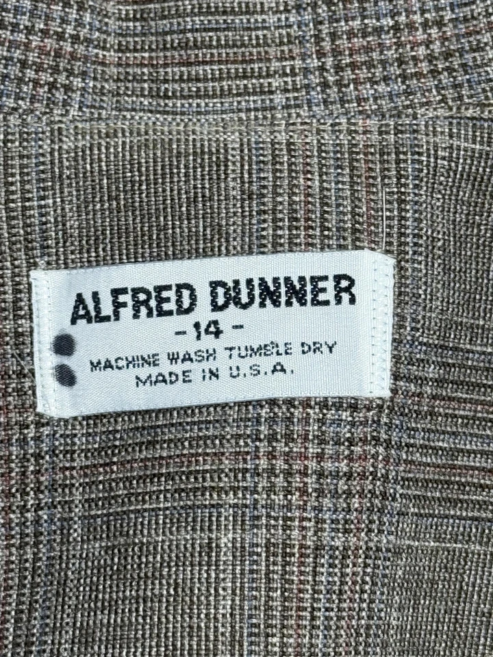 Pantalones Blazer Vintage Alfred Dunner Para Mujer 14 Gris Marrón Glen Cuadros EE. UU. Foto 3 de 4