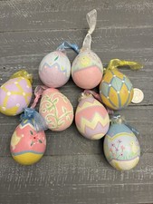 Lot Painted Wooden Easter Eggs