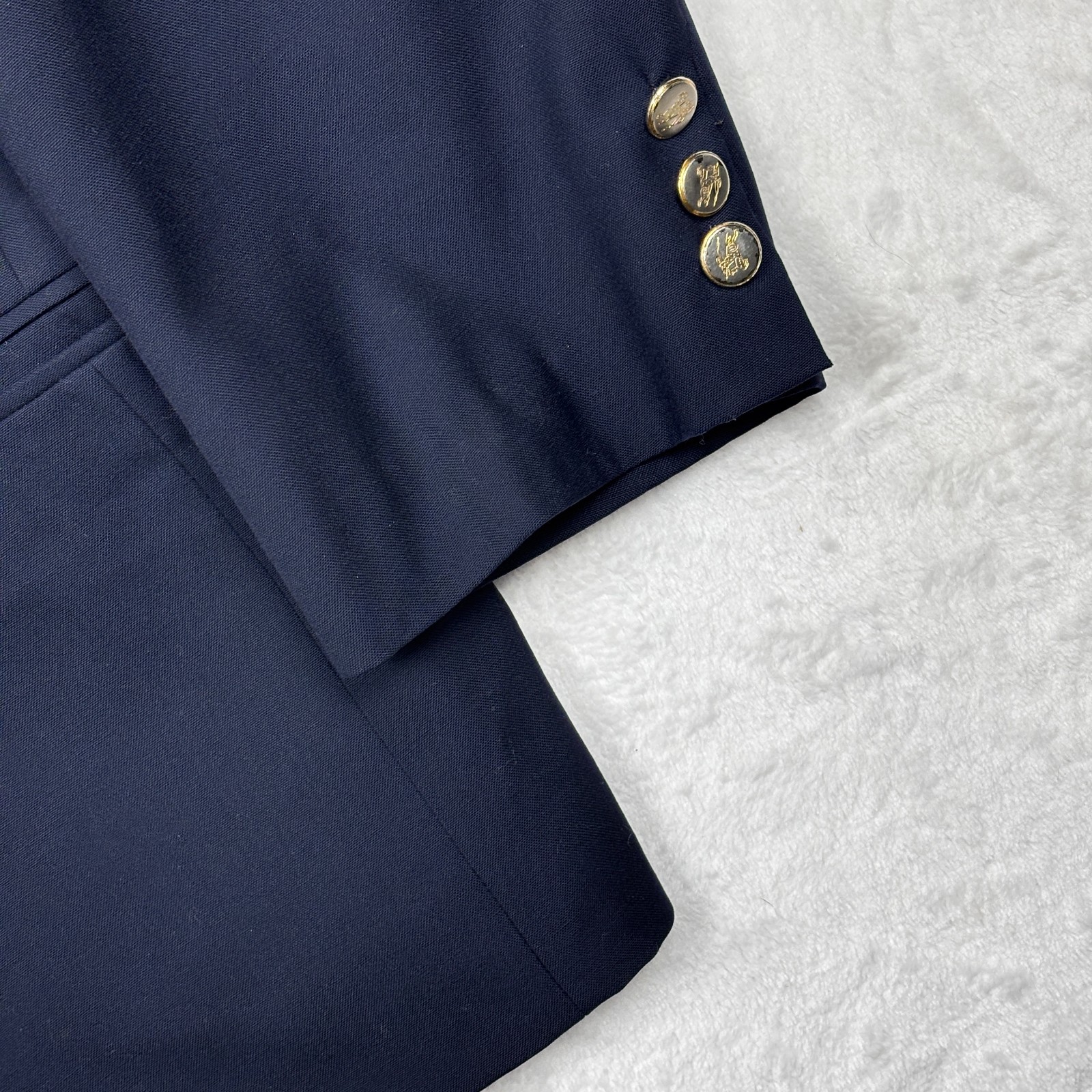 Burberrys Blazer Mens 42R Navy Blue Silver Gold Buttons 100% Wool Jacket Coat thumbnail 3