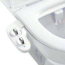 Sleek Non Electric Bidet Toilet Attachment Dual Self Cleaning Nozzle Fresh Wash