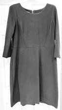 Talbots Women's Black Dress Size 14 Comfortable Cotton Blend 3/4 Sleeve Back Zip