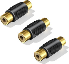 -Pack Gold Plated RCA Female to Female Coupler, Audio Video Connector for Phono,
