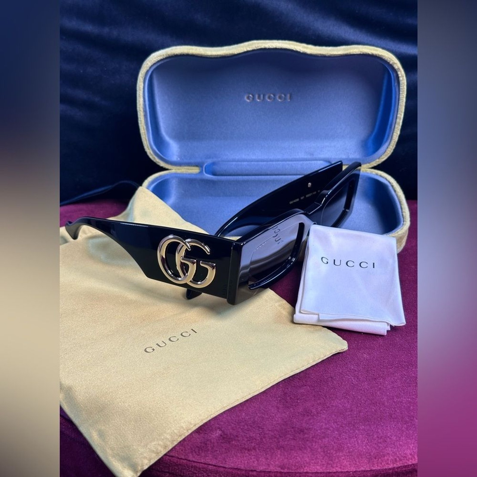 Gucci Generation Rectangular Sunglasses in Shiny … - image 3