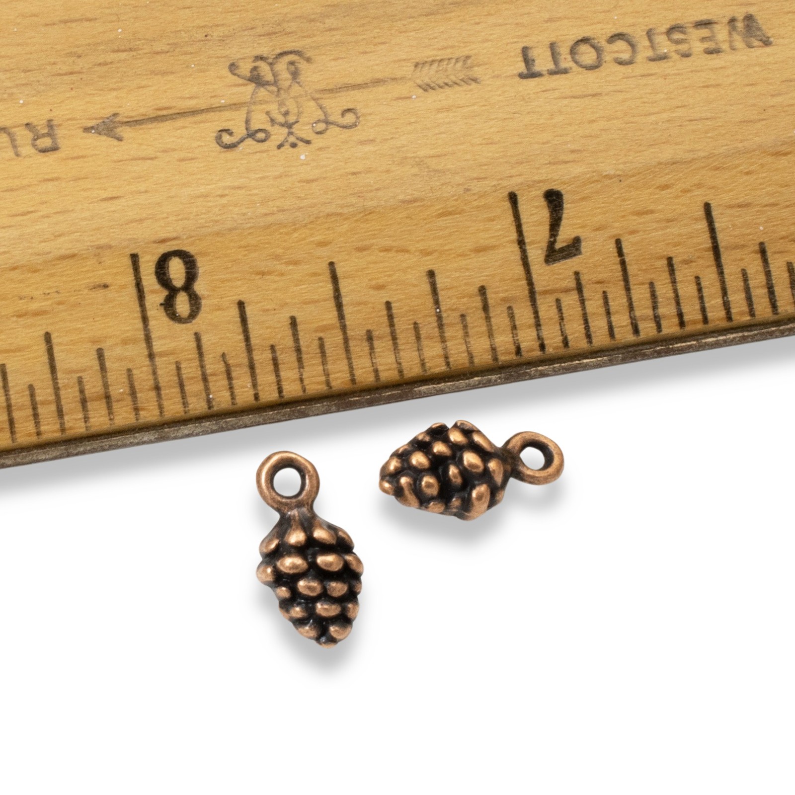 Pine Cone Charms: Copper Finish Jewelry Making Autumn Decor 20-Pack