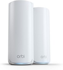 NETGEAR Orbi 770 WiFi 7 Mesh System 2-Pack Tri-Band 11Gbps 5500 Sq Ft
