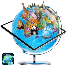 10" 3D World Globe Large Rotating Christmas gifts World Map Geography w/stand US