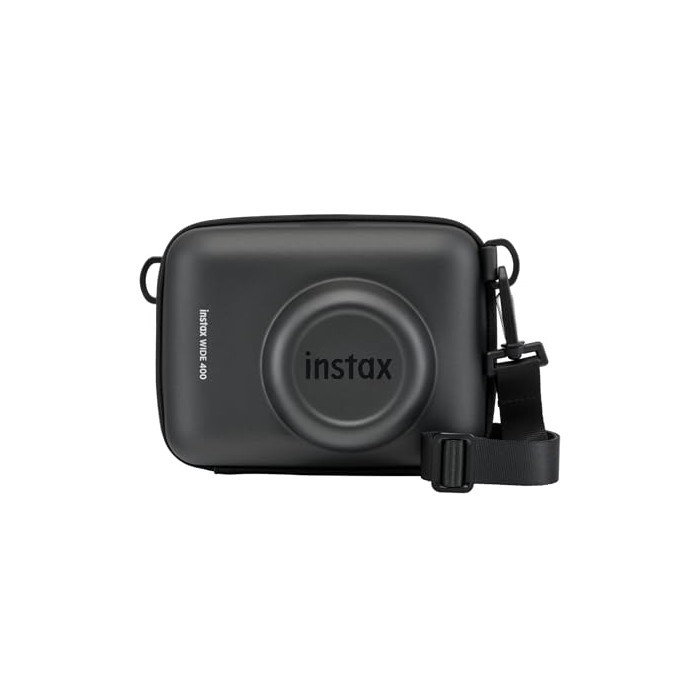 Housse Instax Wide 400 noire avec rabat amovible et bandoulière