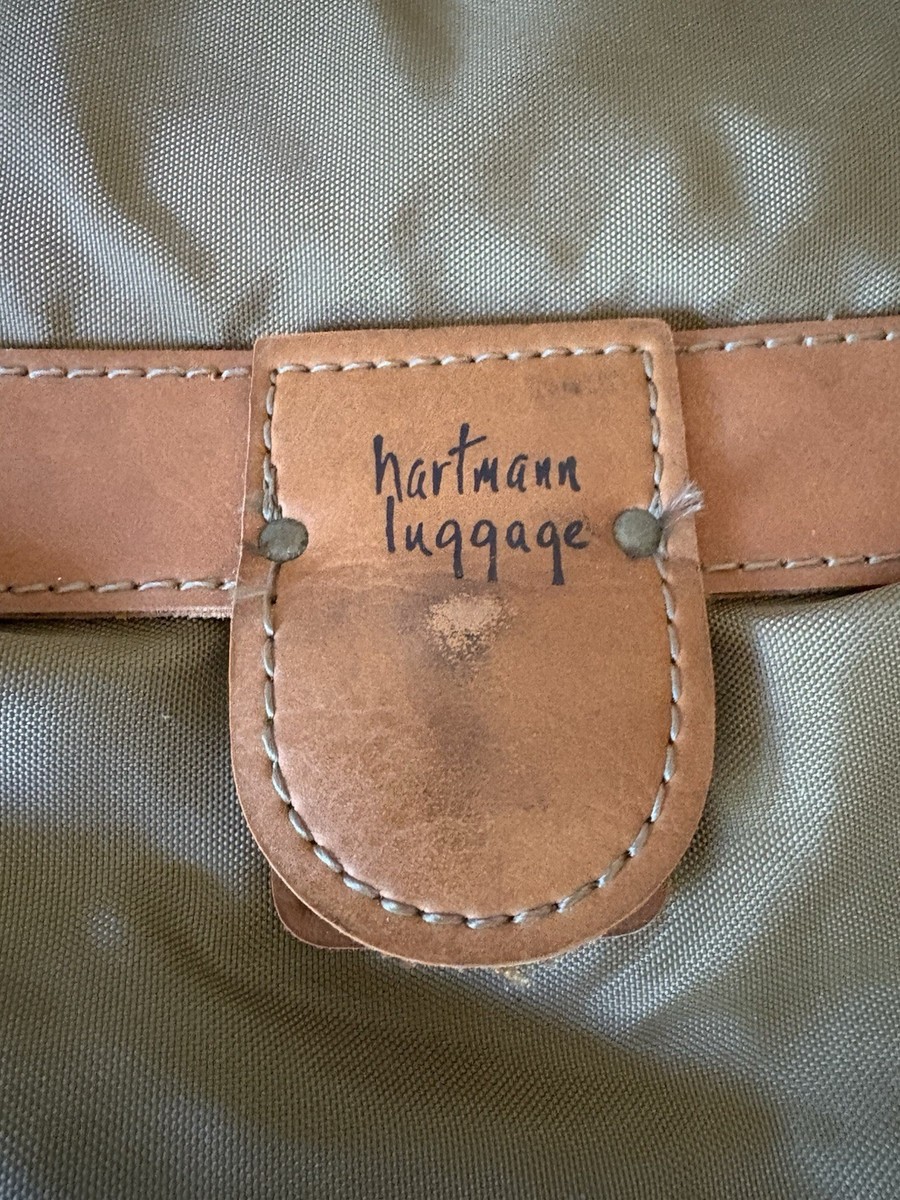 Vintage Hartmann Luggage 747 Suit O Matic Nylon Leather Belting
