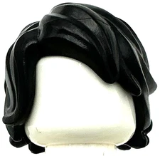 Lego New Black Minifigure Hair Mid-Length Tousled with Side Part Piece