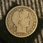 1907-S Barber Half Dollar 50C San Francisco Mint Circulated Uncertified
