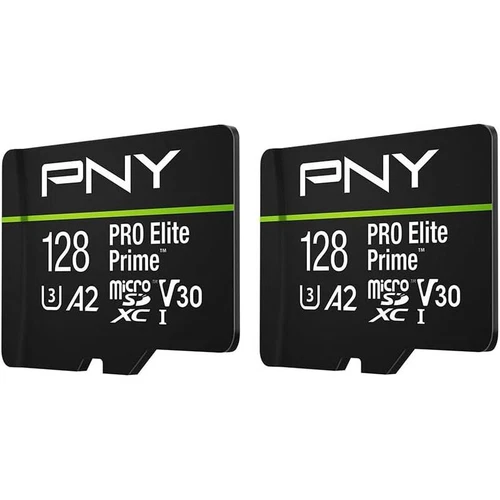 PNY 128GB PRO Elite Prime C10 U3 V30 A2 microSDXC Flash 2-Pack, Black  - Image 2 of 4