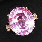 Pristine Bubblegum Pink Sapphire Oval 8.70Ct 925 Sterling Silver Rose Gold Rings