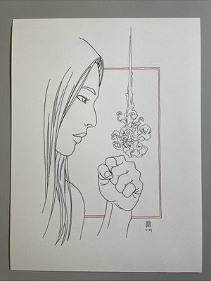Original Comic Book Art Mike Choi Artist Sketch Commission 9x12